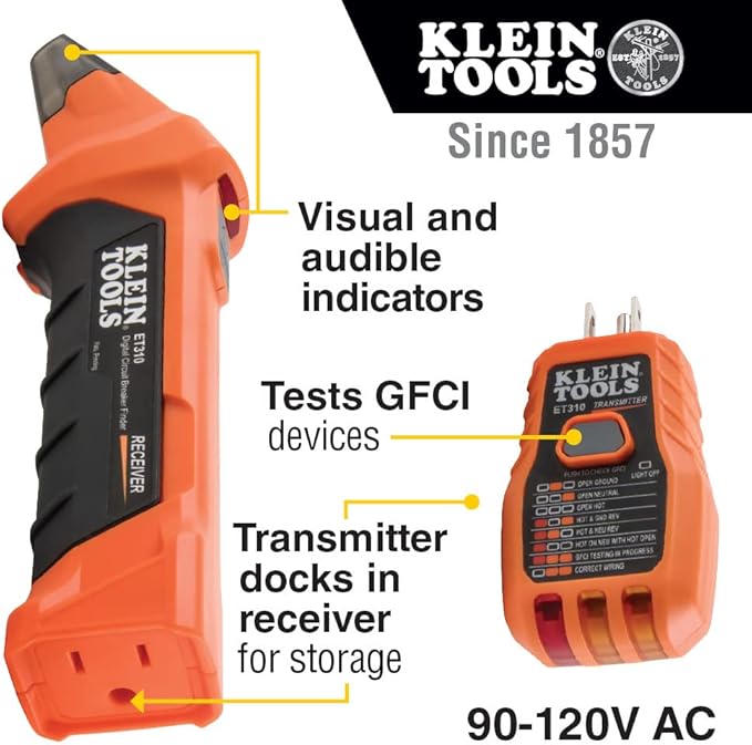 Klein Tools Clamp Meter and Circuit Breaker Electrical Test Kit | ET310 + CL120KIT