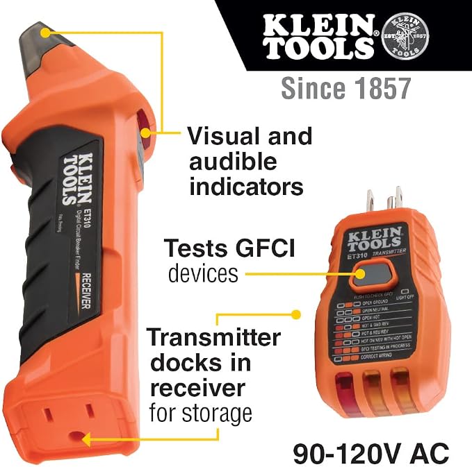Klein Tools Circuit Breaker Finder and GFCI Outlet Tester Bundle