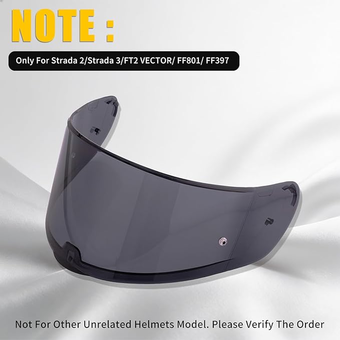 Helmet Visor Shield for SEDICI Strada II and Strada 3 /FF397/FF801 Motorcycle Helmets Visor (Black)