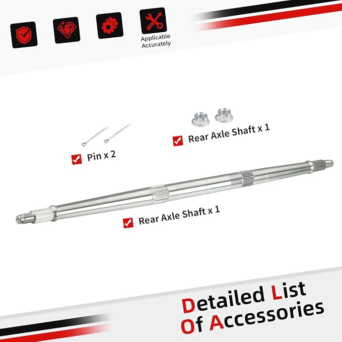 Rear Axle Shaft w/Nut Kit For Polaris Trail Blazer 250 330 2005-2006 Scrambler 500 2005-2012 5133967