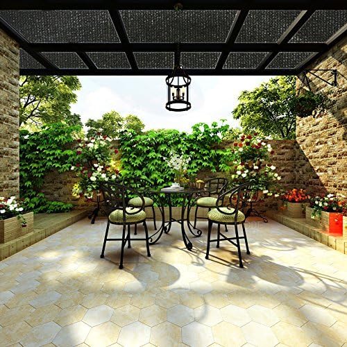 Shatex 90% 8X 50ft Sun Shade Fabric for Pergola Cover Porch Vertical Screen, Black