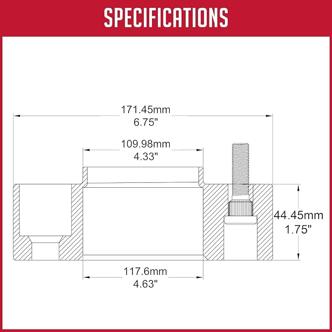 Wheel Accessories Parts 4 Pcs ATV UTV Wheel Spacers 4 on 137mm 4x137mm 1.75 Inch Thick 110mm Hub M10 1.25 10x1.25 Thread Stud Fits Kawasaki ｜ Can-Am ｜ Bombardier ｜ Honda