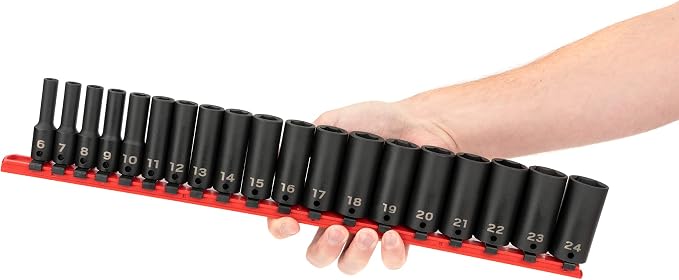 TEKTON 3/8 Inch Drive Impact Socket Set, 19-Piece | SID91107