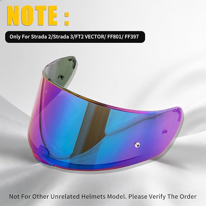 Helmet Visor Shield for SEDICI Strada II and Strada 3 /FF397/FF801 Motorcycle Helmets Visor (Rainbow)
