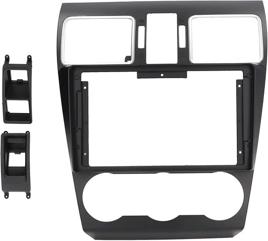 Double DIN Dash Kit, Fydun 9 inch Black ABS Car audio Panel Stereo Fascia Dash Install Trim for FORESTER 2012‑2015