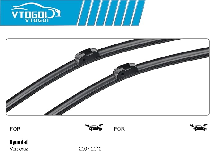 OEM Windshield Wiper Blades Replacement for Hyundai Veracruz 2007 2008 2009 2010 2011 2012, All Weather Original Factory Quality Front & Rear Wipers Set 24"+20"+14" (Pack of 3)