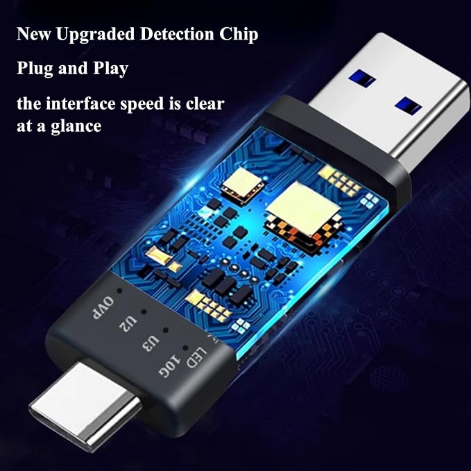 USB 10G Tester USB Type C 3.1/3.0/2.0 Hub Speed Voltage Test Tool Detection Trigger USB Port Analyzer with LED for Port Functionality QC Inspection (2PCS)