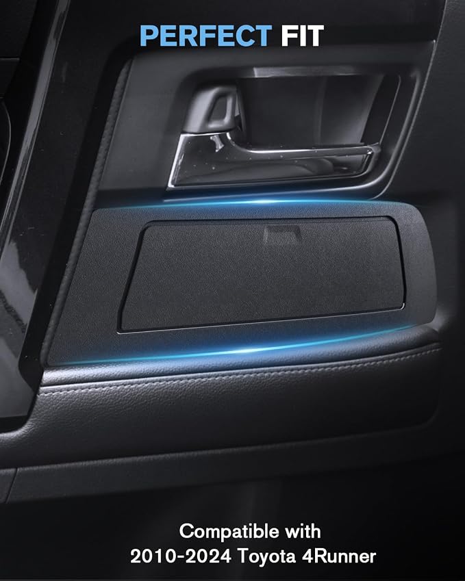 For 2PCS Center Console Toyota 4Runner 2010-2024 Door Built-in Hidden Storage Box Pop-Up Lid Door Side Organizer, Side Door Storage Box Glove Organizer Tray Door Handle Storage ABS Material
