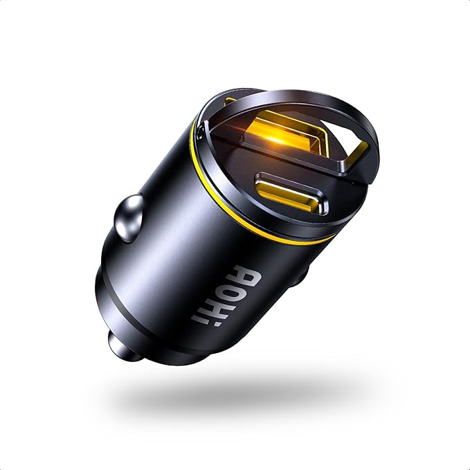 AOHI USB C Car Charger, PD 45W&QC 30W 2 Port Type-C Fast Charging Car Charger Lighter for MacBook Pro/Air, iPhone 17/16 /15Series, Galaxy S24 / S23, iPad Pro, AirPods and More