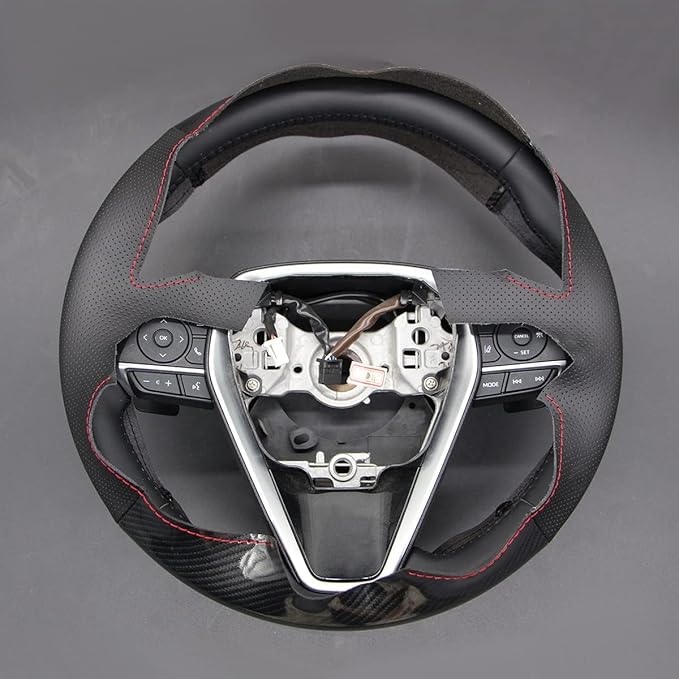 MEWANT Steering Wheel Cover for Toyota RAV4 2019-2024/Camry 2018-2024/Corolla 2020-2024/Avalon 2019-2022 Hand-Stitched Steering Wheel Wrap