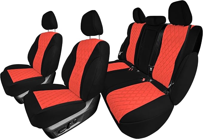 FH Group Custom-Fit Car Seat Covers Specifically Made for 2021-2026 Nissan Rogue, Full Set Red Ultraflex Ultraflex Neoprene Waterproof Automotive Seat Cover