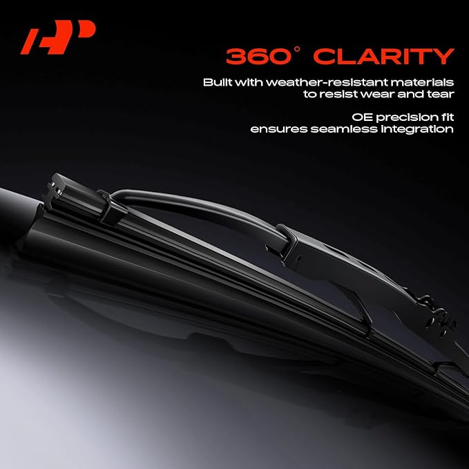A-Premium 26"+16"+14" Windshield Wiper Blades Compatible with Hyundai Tucson, Nexo & Mazda CX-7 - Front Rear Wipers Blade Set for Hook/RL2 Arm Connector, with Wear Indicator & Towel (Pack of 3)