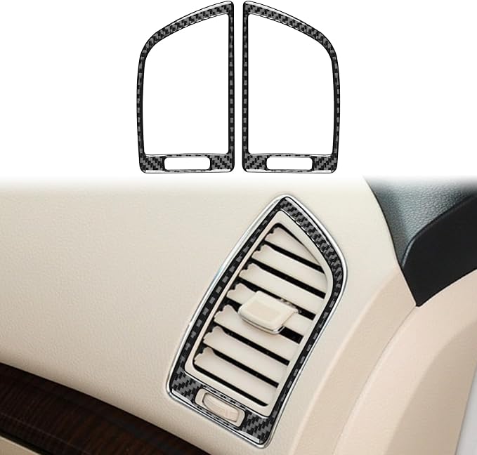 Soft Real Carbon Fiber Compatible with Nissan Altima 2013 2014 2015 2016 2017 2018 Interior Accessories Car Central Control Side Air Conditioning Vent AC Outlet Frame Panel Cover Trim Sticker