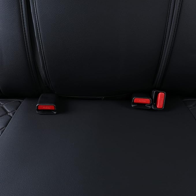 Tomatoman Tacoma Seat Covers Customized for 2005-2025 2026 Sport Extended SR V6 Pickup Truck, Waterproof Faux Leather Car Cushions(Rear Seat, Black)