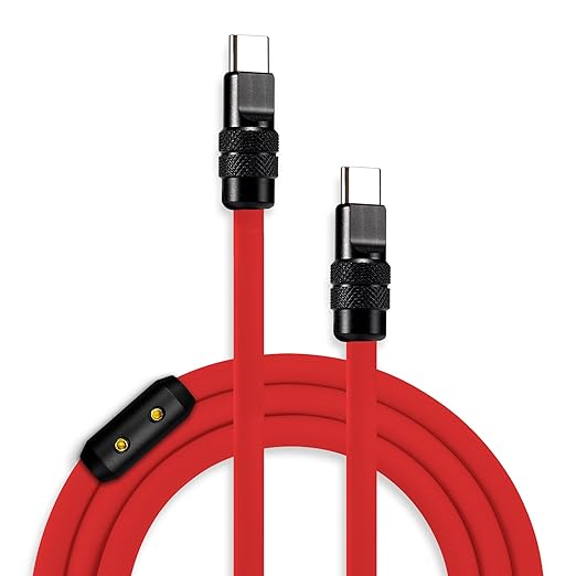 chubbycable Black Chubby Pro - Samurai Cable 240W USB-C Cable Silicone Fast Charging USB C Charger Cord Compatible with iPhone 17-15 Series iPad Galaxy Series, Red, Type-C to Type-C, 3.3FT