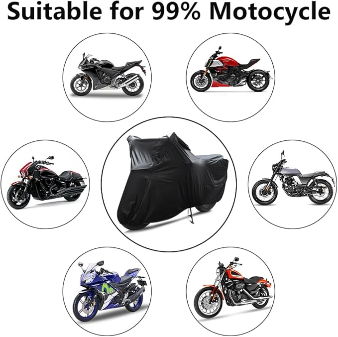 Motorcycle Cover Soft Stretch Waterproof Motor Cover Dustproof Durable Motorbike Cover for Indoor and Outdoor,104 inches