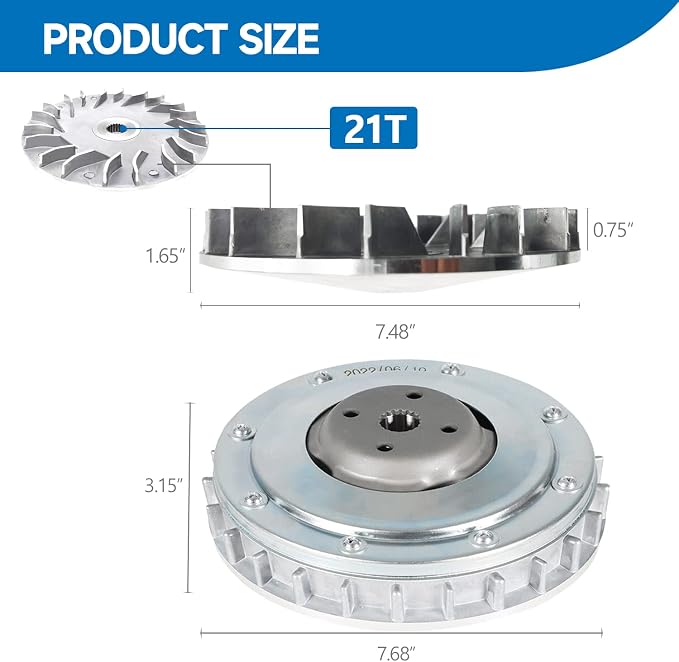 Primary Drive Clutch with Fixed Sheave Plate Assembly for Hisun 500 700 ATV UTV, for Menards Yardsport YS500, YS700, Massimo, Supermach, Bennche Bighorn, Qlink Front Runner