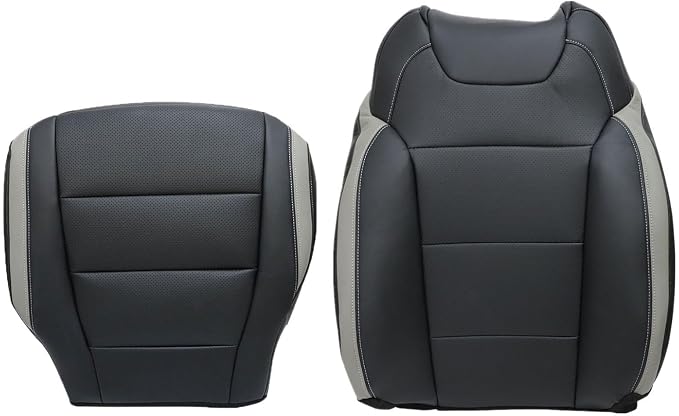 NLQR Front Driver Side Bottom & Top Back Replacement Perforated Seat Covers Black RB Microfiber Leather Compatible with Ford F-150 2015 2016 2017 2018 2019 2020