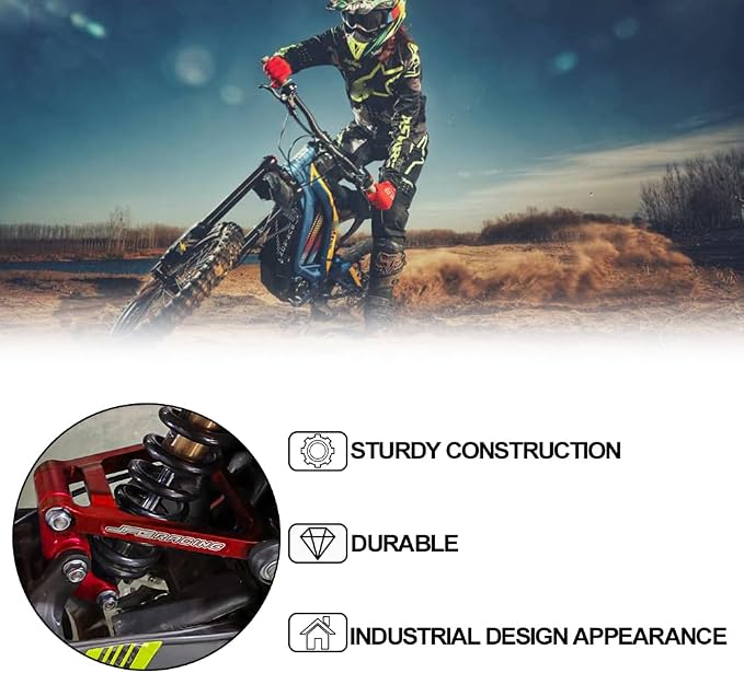 JFG RACING Sur Ron Suspension Triangle Linkage 7075 Al Progressive Link Kit for Sur Ron Light Bee X/S, Segwa.y X160/X260 Electric Dirt Bike, ROSE RED