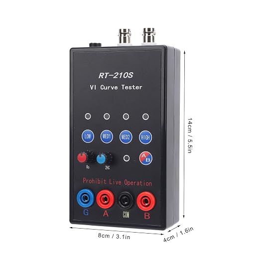 Cryfokt Handheld ASA VI Curve Tester, A B Double Channel 210S VI ASA 4 Level Circuit Board Test Repair Tool, 40Hz, 350Hz, 2kHz, 14Hz, Flexible and Adjustable