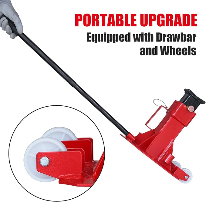 Big RED ATZ120006P Torin Heavy Duty Jack Stands: Pin Style Jack Stand with 2 Casters and Handle, Easily Portable Car Stand for Car SUV, Truck and Pick Up, 12 Ton (24,000 lb) Capacity, Red