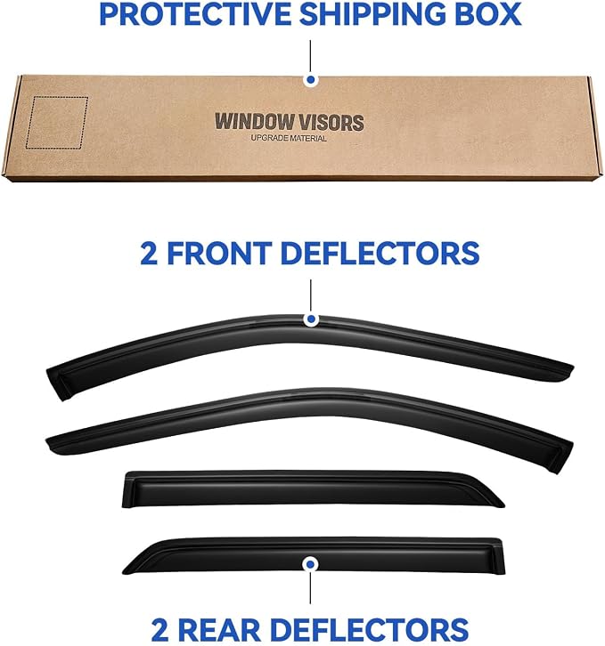 Window Visors Rain Guards for 2011-2026 Dodge Durango, Out-Channel Window Vent Wind Deflectors Visors Shades for 11-26 Durango