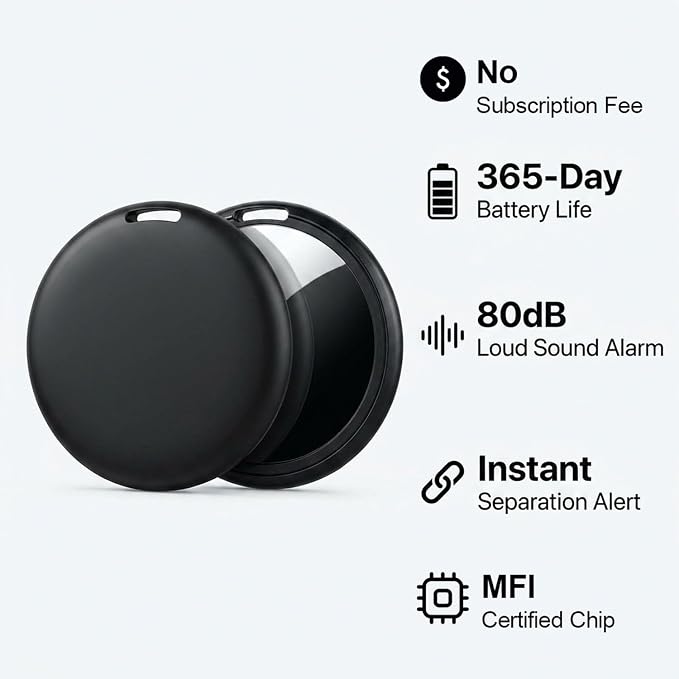 GPS Tracker for Vehicles No Subscription (iOS Only) - Hidden Tracker Device for Vehicles, Mini Car Tracker Tag Work with Find My, Tracking Device for Kids, Key, Pet, Luggage