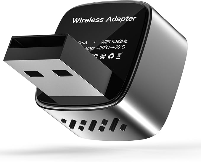 Ultra Mini Wireless CarPlay Adapter for iPhone & Android Auto, 2-in-1 Wired to Wireless CarPlay Dongle,One-Click Switch, 5s Auto Reconnect, 5.8GHz WiFi+BT5.4, Compatible with iOS10+& Android10+,silver