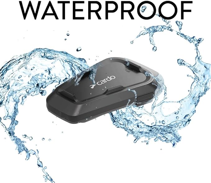 Cardo Systems Spirit HD Motorcycle Bluetooth Communication Headset, 2-Way Bluetooth, Thin 40mm Speakers, Waterproof, Universal Connectivity - Single Pack