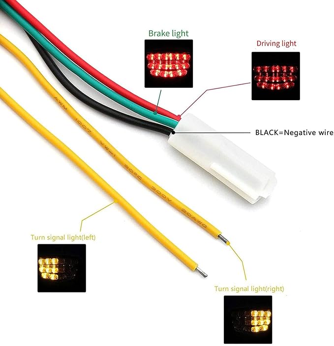 MZS Motorcycle Tail Light LED Integrated Turn Signal Blinker Smoke Compatible with GSXR600 GSXR 600 2008-2016 / GSXR750 GSXR 750 2008-2016 / GSXR1000 GSXR 1000 2009-2013 / SV650 2016-2022