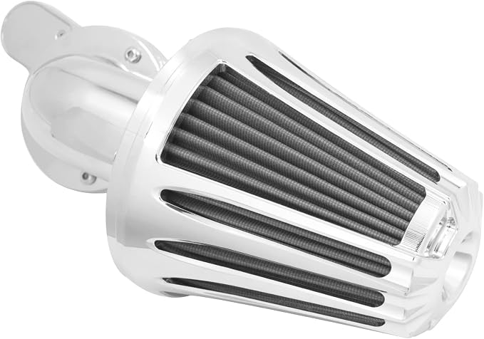 Motorcyle Air Cleaner Filter CNC 90° Forward-Facing Kit Fit for Harley Softail Touring Trike Sportster XL Dyna (Chrome Housing Grey Element, A For Sportster XL 04-22)