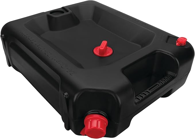 Performance Tool W4078 24-Quart Oil Drain Container, Deep Drain Well, Integrated Handle, Sealing Rubber Gaskets, Black