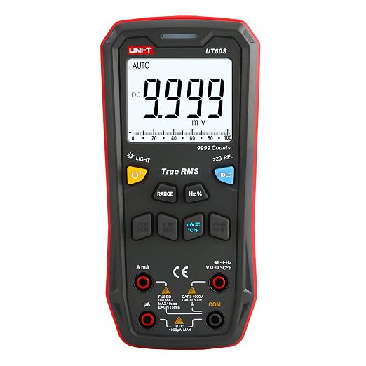UNI-T Digital Multimeter Smart,UT60S True RMS,9999 Counts 1000V AC DC Voltmeter Ammeter Capacitor Temperature,Fully Automatic Anti-Burn Intelligent Multimeter Tester