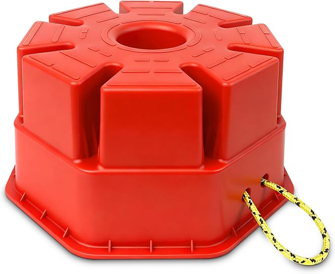 ROBLOCK 6"H Trailer Jack Block with Handle, Heavy Duty RV Stabilizer Blocks for Any Tongue Jack, Post, Foot, 5th Wheels, Round, Square or Scissor Stabilizer, RV Essentials for Travel Trailers, 1 Pack