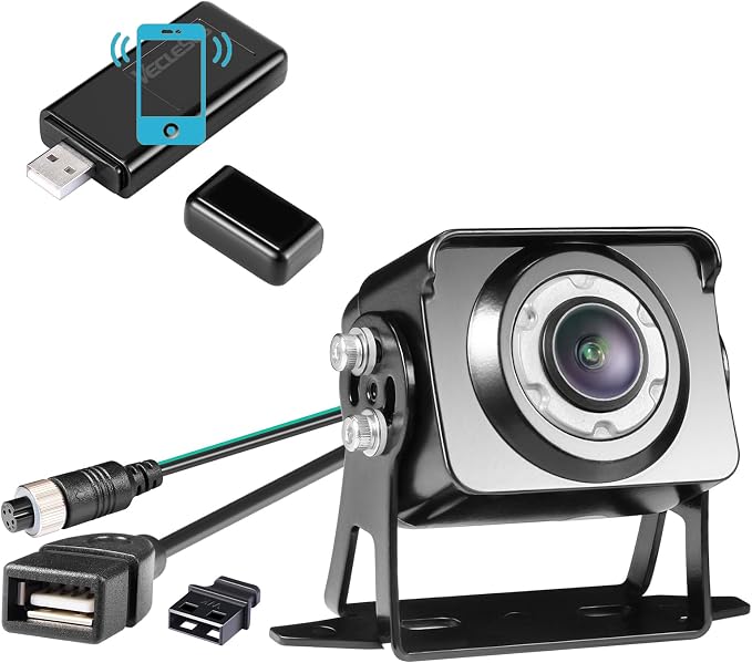 Vehicle Backup AI Camera VECLESUS VC6 HD1080P AI Camera with WiFi Automatic Detection of Pedestrians and Vehicles,Automatic Distance,AI Night Vision(Sufficient Lighting),Waterproof for Vehicle