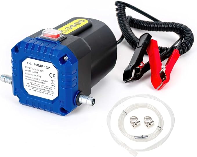 AIGMISON Oil Change Pump Extractor, 12V 80W Electric Oil Transfer Pump, Motor Oil Diesel Fluid Pump with Tubes