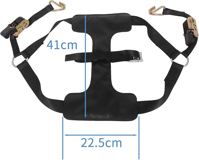 MOTO4U Sport Motorcycle Tie down Bundle,1 PK Motorcycle Rear Wheel Tie Down Straps with Ratchets & 2 PK 1.5" x 7' Cam Buckle Straps with soft Loops & Safety Hooks & Snap Hook Black