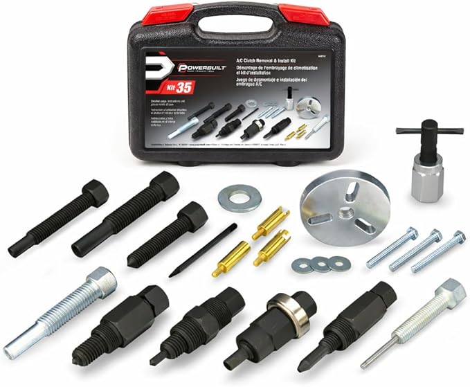 Powerbuilt A/C Air Conditioning Clutch Removal and Installation Tool Kit for Automotive Car Repair - 648747