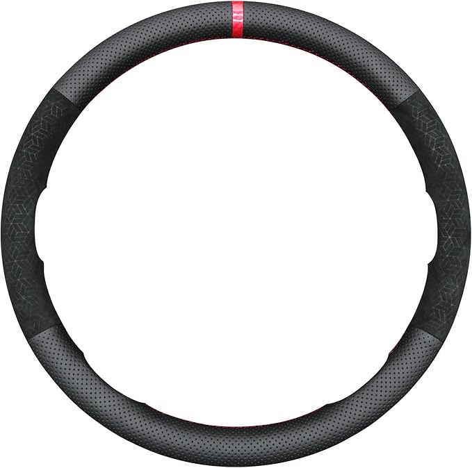 MEWANT Steering Wheel Cover for Chevy Silverado 1500/2500/3500 2003-2006 / Silverado 1500 2500HD 3500 Classic 2007 / Trailblazer 2002-2009 Hand-Stitched Steering Wheel Wrap