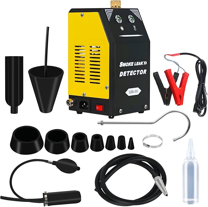 Automotive Smoke Machine with Built-in Air Pump & Compressor Motor – 12V DC EVAP Smoke Machine for Cars, Motorcycles, Trucks, Boats & ATVs