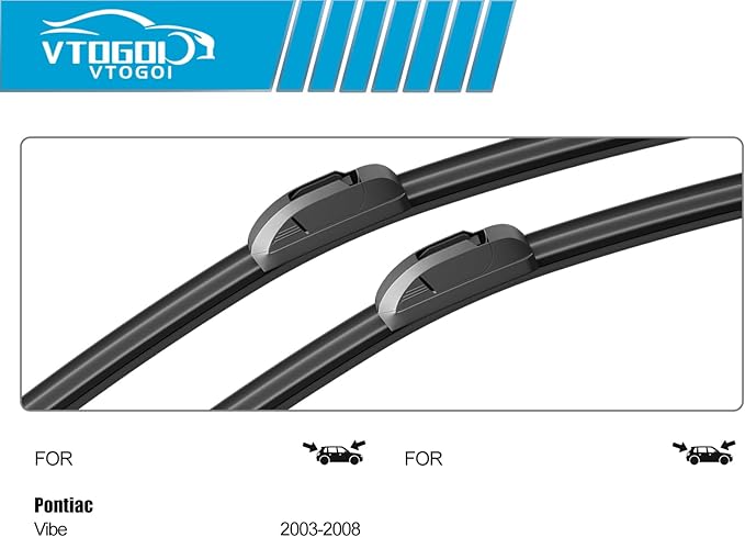 OEM Windshield Wiper Blades Replacement for Pontiac Vibe 2003 2004 2005 2006 2007 2008, All Weather Original Factory Quality Front & Rear Wipers Set 21"+18"+11" (Pack of 3)