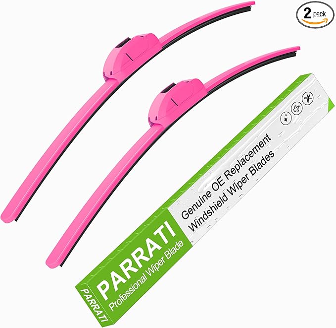 OEM QUALITY 18" + 18" PARRATI Premium All-Season Hot Pink Windshield Wiper Blades (Set of 2)