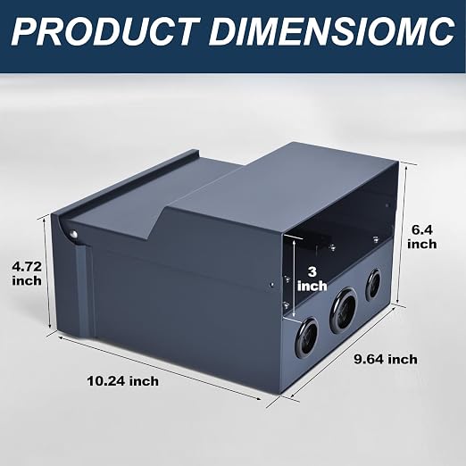RV Electrical Panel with Breaker, Temporary Power Outlet Box, UL 50 20 Amp Receptacles, Outdoor Weatherproof Metal Enclosure, Easy Setup for Campers, Travel Trailers, Mobile Homes (Blue)