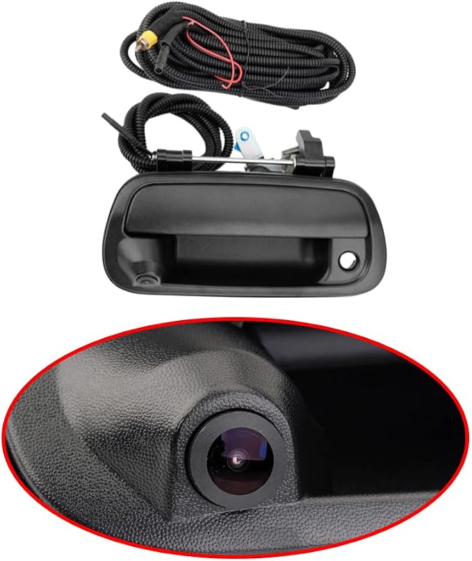 Riloer Tailgate Handle Rear View Camera, Tailgate Door Handle Camera, Compatible with Toyota 2000-2006 Tundra, Backup Tailgate Camera with Static Guidelines
