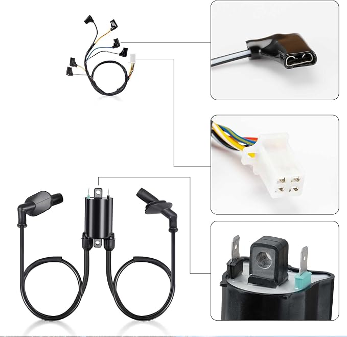 Ignition Coil + Cap + Sub-Wire for Honda Gl1500 Gold Wing 1500 Valkyrie 1500 1989-2000