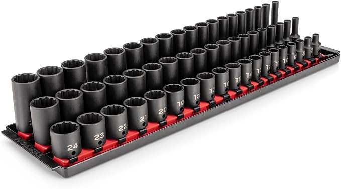 TEKTON 3/8 Inch Drive Impact Socket Set, 57-Piece | SID91123