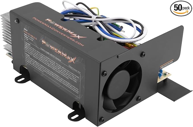 Powermax PM4 55A MBA 110V AC to 12V DC 55 Amp Power Converter with Built-in 4 Stage Smart Battery Charger