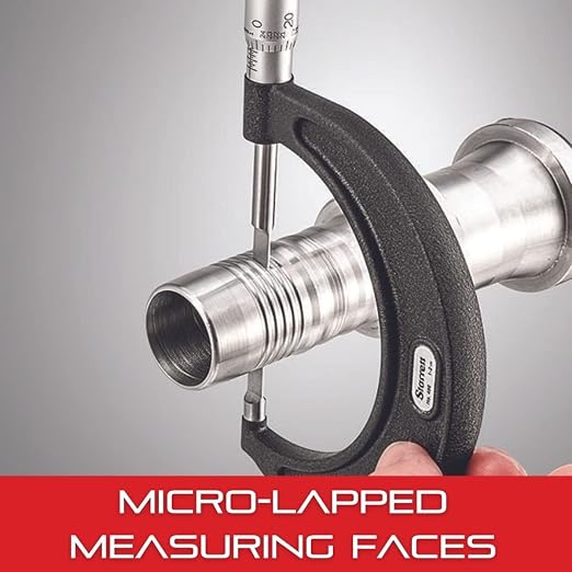 Starrett Outside Micrometer with One-Piece Spindle, Satin Chrome Finish and Tapered Frame - Quick and Easy Adjustment, 2-3" Range, .0001" Graduation - T436.1XRL-3