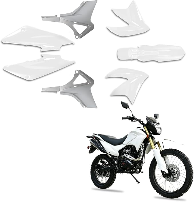 Dirt Bike Plastic Kits for Hawk 250, Rear Front Fender Side Cover Fairing Body for Hawk250 White