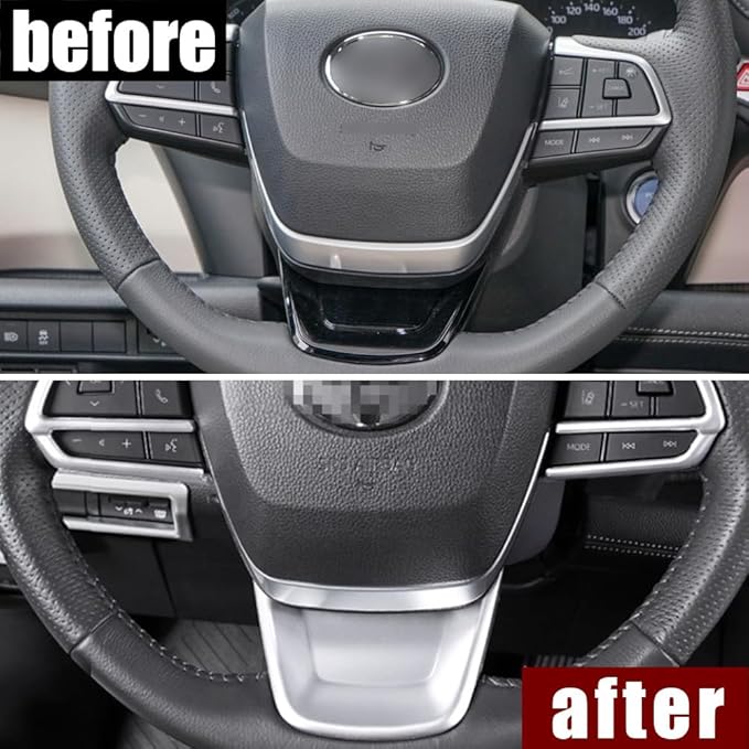 ERIDANUS Auto Accessories Fit for Toyota Sienna 2025 2024 2023 2022 2021 Button Switch Cover Trim (Silver) ABS 3 PCS
